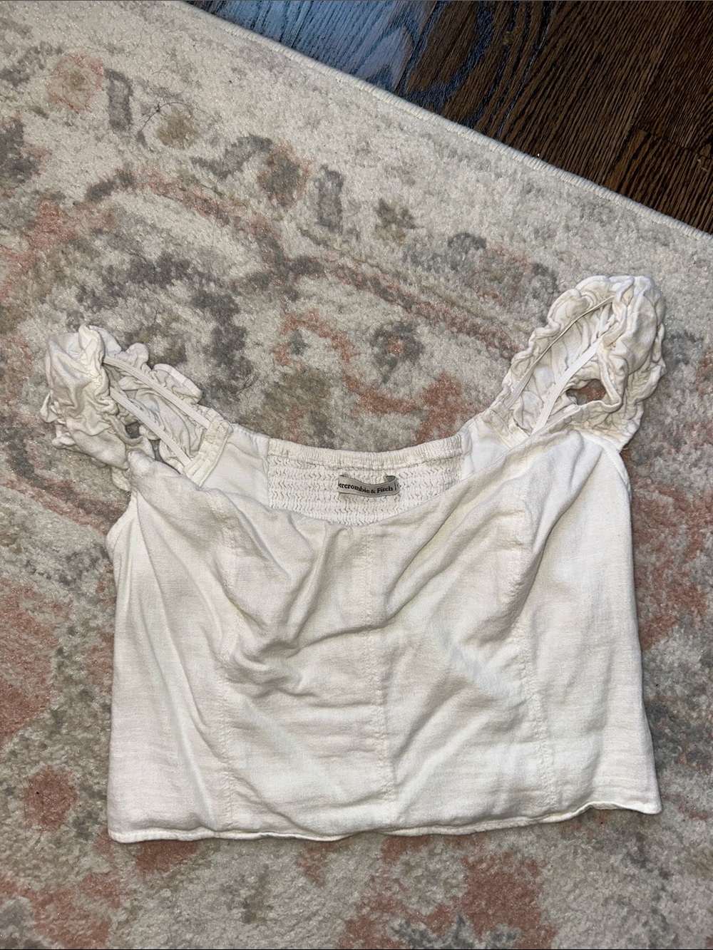 White Women’s Ruffle Strap Crop Top - Unknown Brand